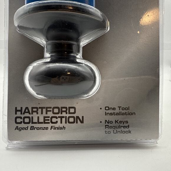 Defiant Hartford Collection Aged Bronze Finish Bed & Bath Locking Door Knob - Picture 3 of 7